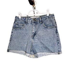 Fashion Nova Light Blue Jean Shorts 90s Vibes Mom Shorts Jorts Cuffed GG11